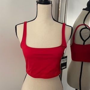 NEW: Reformation red crop/bikini top, sz L, pristine condition never worn